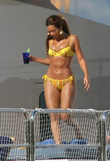 Beyonce Knowles Yellow Bikini
