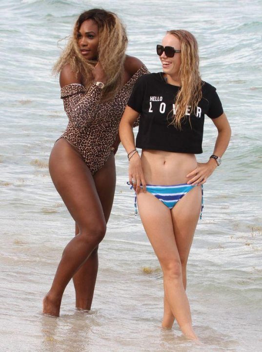 Caroline Wozniacki and Serena Williams