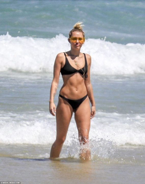 Miley Cyrus Black Bikini