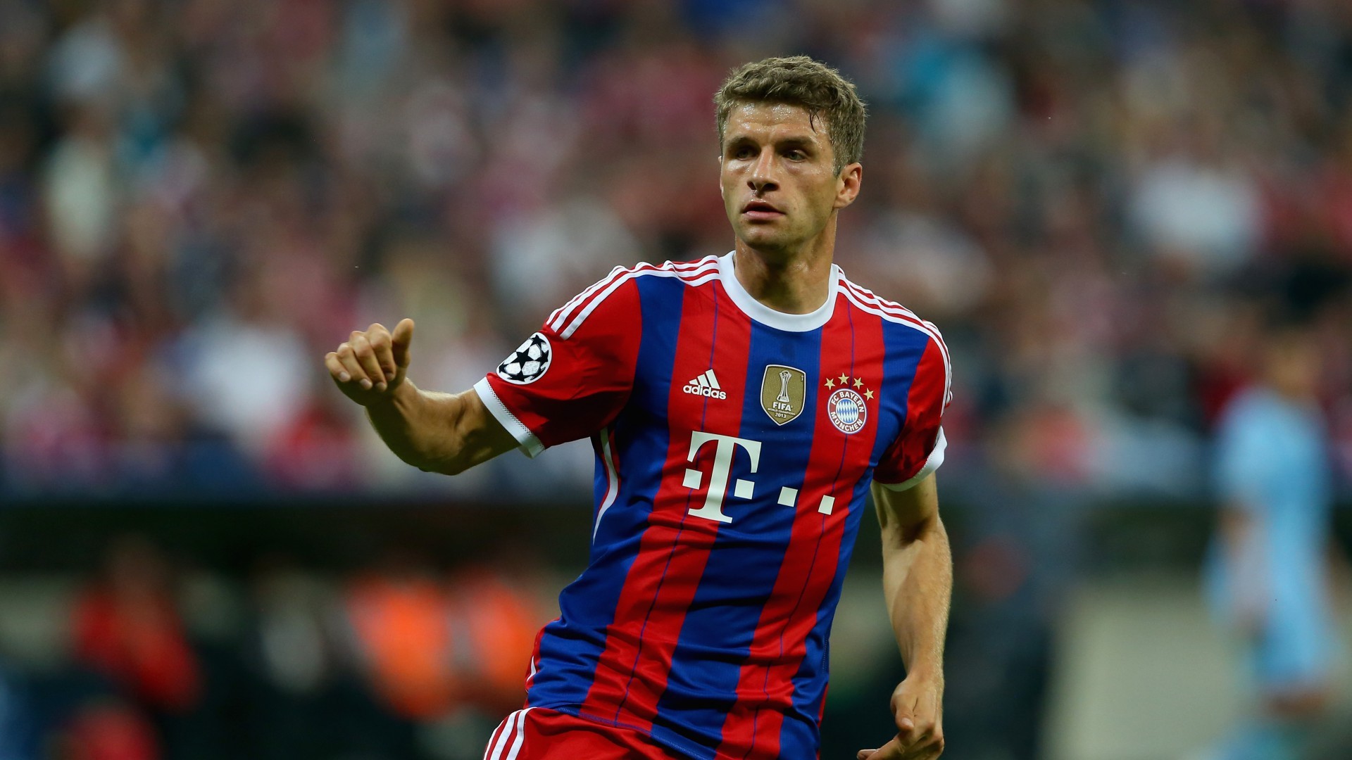 Download wallpapers Thomas Muller, FC Bayern Munich, portrait, red stone  background, football, Bayern Munich for desktop with resolution 2880x1800.  High Quality HD pictures wallpapers