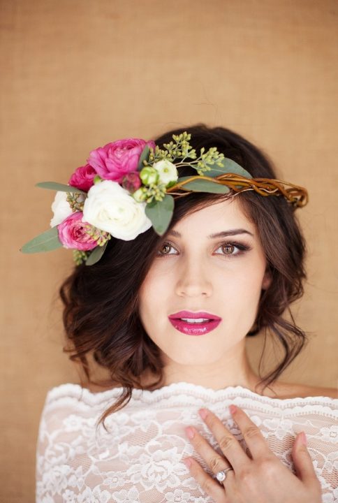 Flowers Crowns Wedding Hairstyles