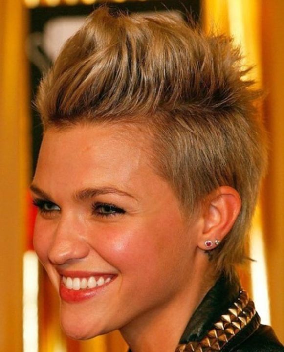 blonde short spiky hair