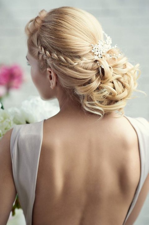 blonde stylish bridal hair