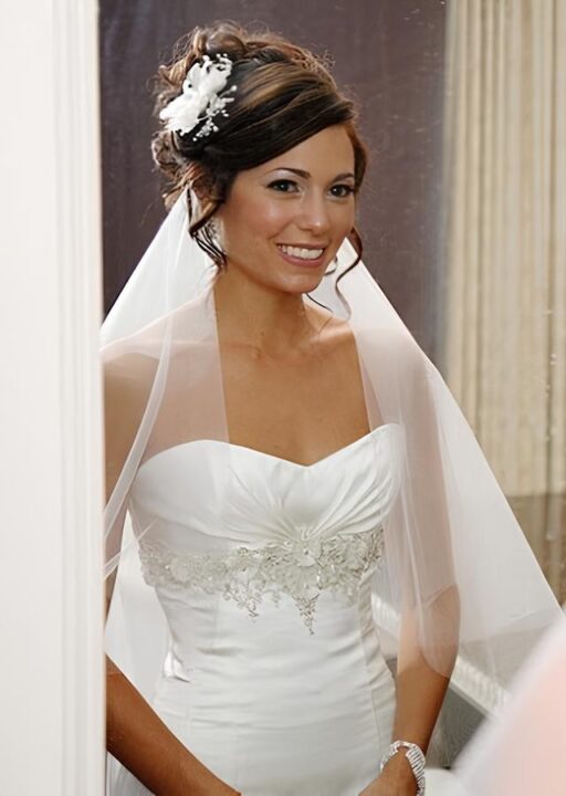 Bun bangs and flowers