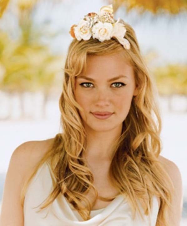 hot long blonde bridal hair