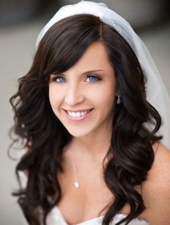 long black wavy bridal hair
