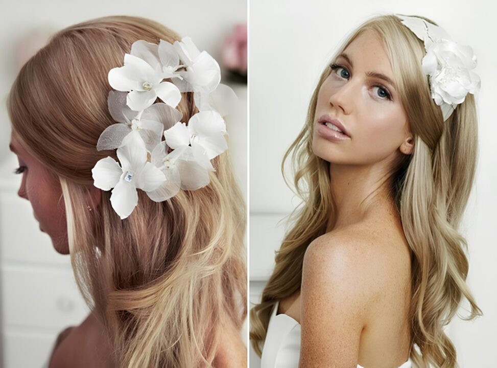 long blonde cute bridal hair