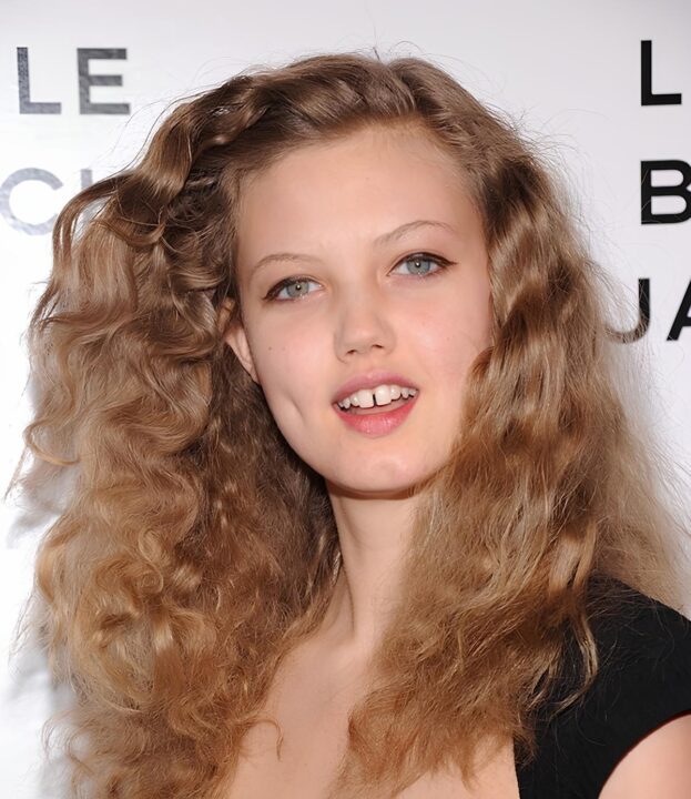 Long blonde hair curly