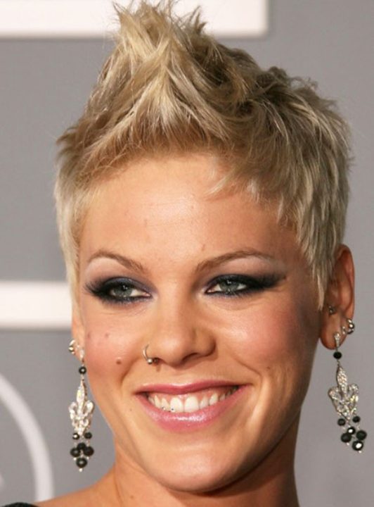 Pink (singer) Blonde Short Spiky Hair