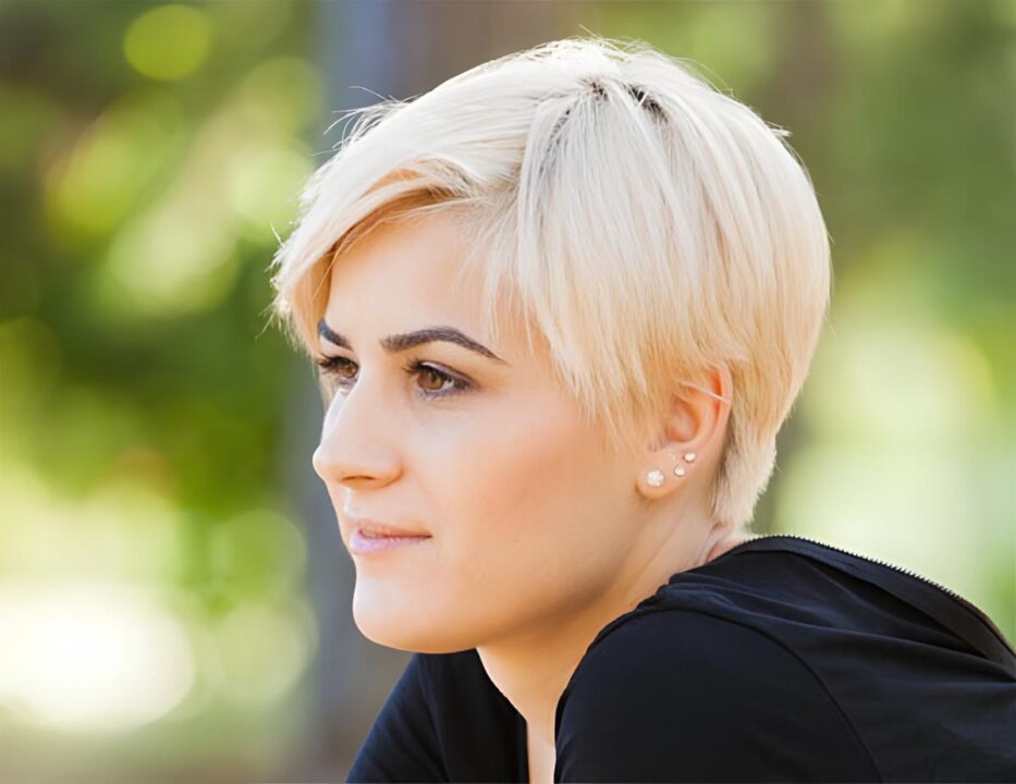 short blonde stylish hair