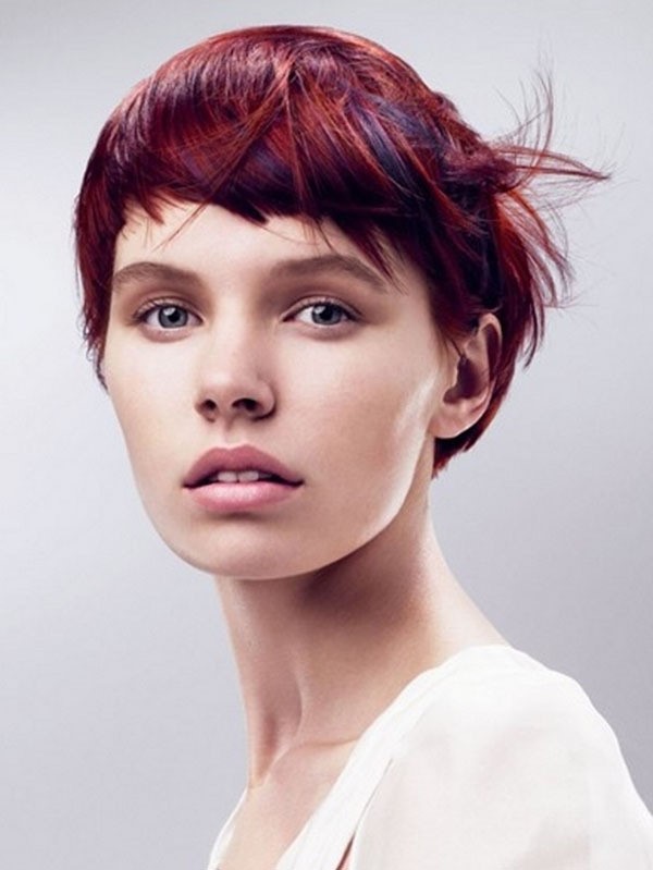 stylish short red hairstyle | WallPics