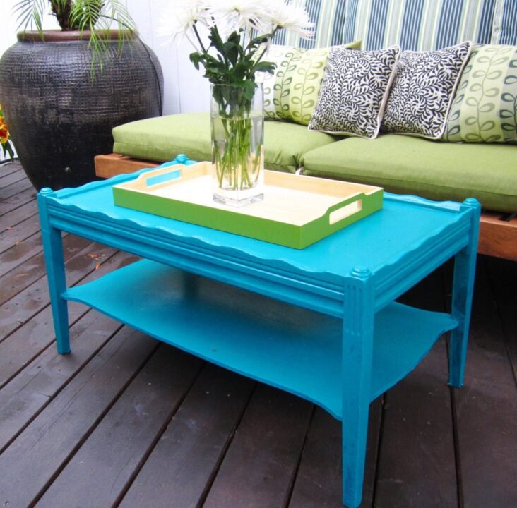 Blue Coffee Table With Tray