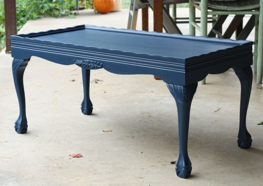 Painted Dark Blue Coffee Table