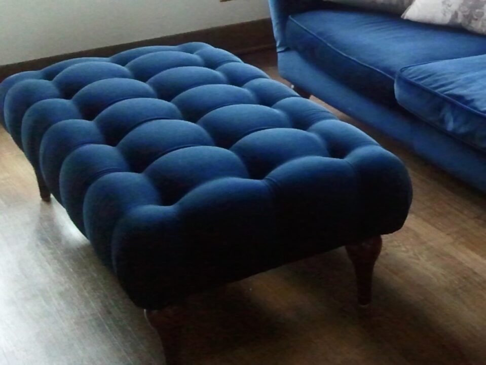 Tufted Blue Coffee Table