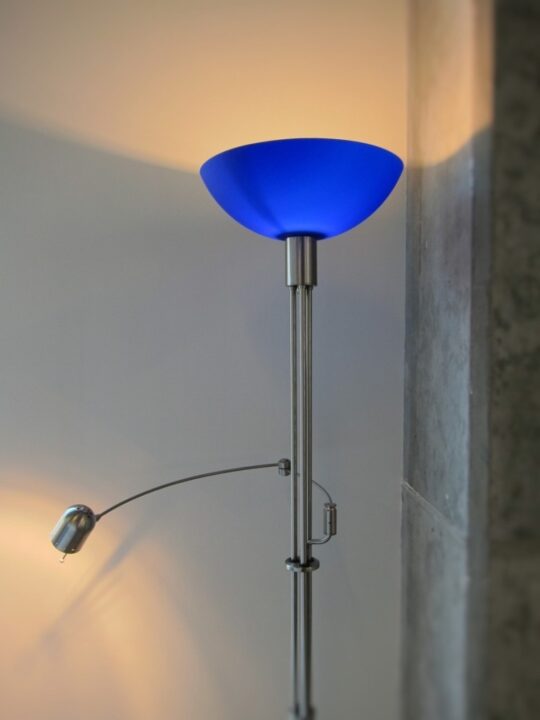 Blue glass floor lamps
