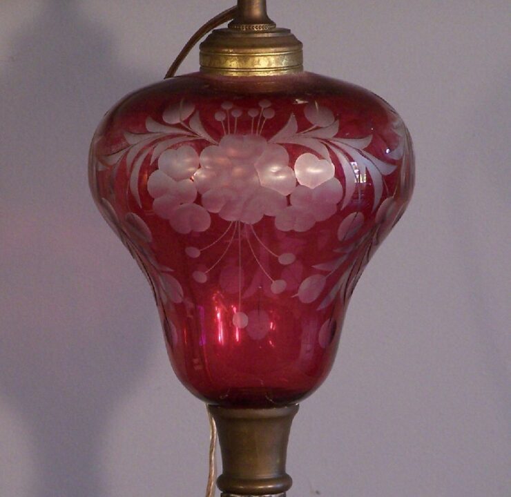 Cranberry glass floor lamps