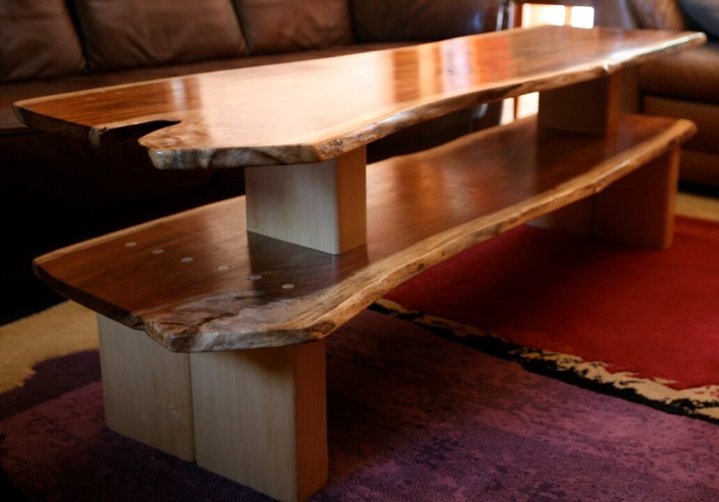 Double Wood Slab Coffee Table