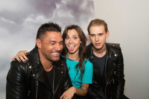 Manu Bennett, Poppy Drayton and Austin Butler